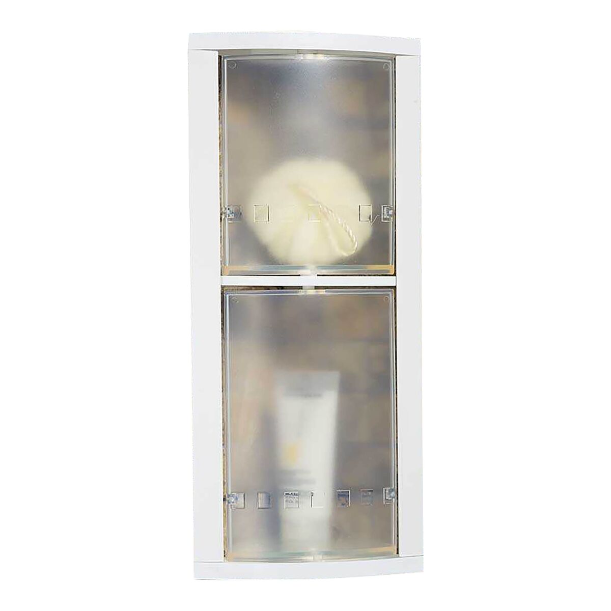 Primanova Wall Mounted Rotating Bathroom Corner Storage Shelf White and